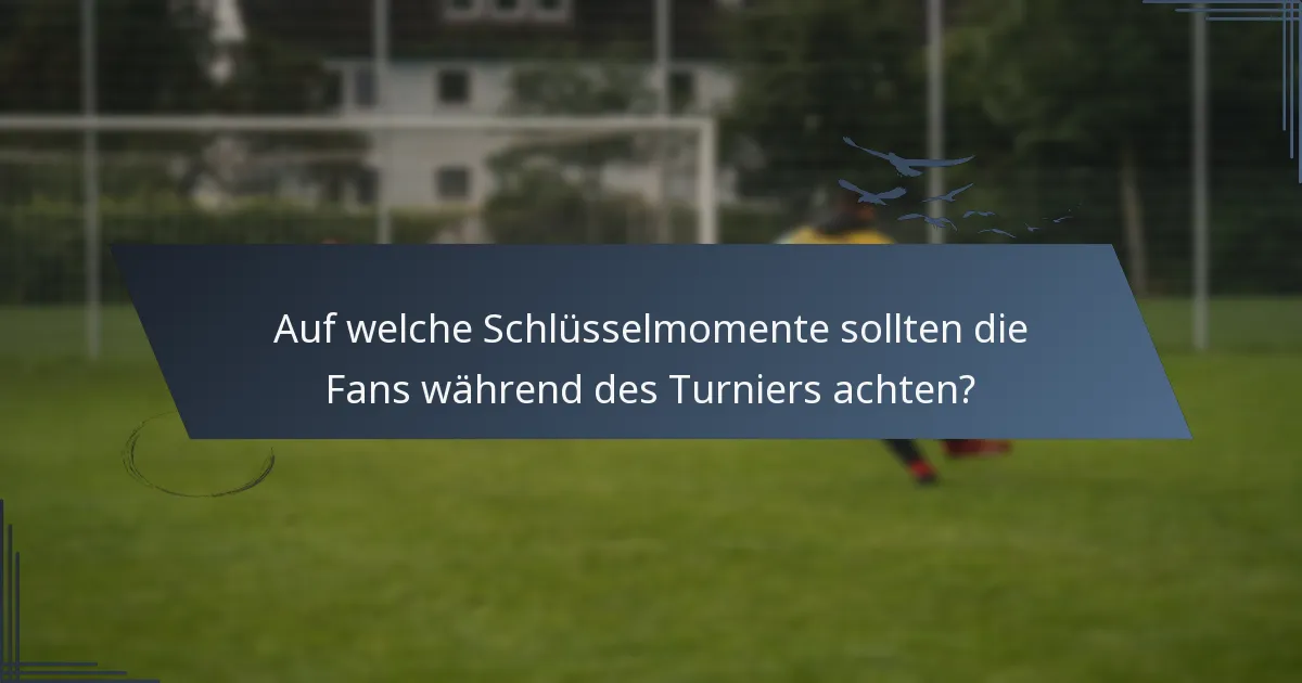 Auf welche Schlüsselmomente sollten die Fans während des Turniers achten?