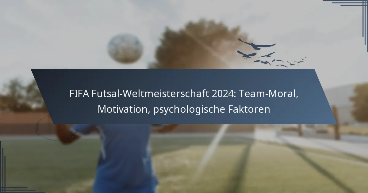 FIFA Futsal-Weltmeisterschaft 2024: Team-Moral, Motivation, psychologische Faktoren