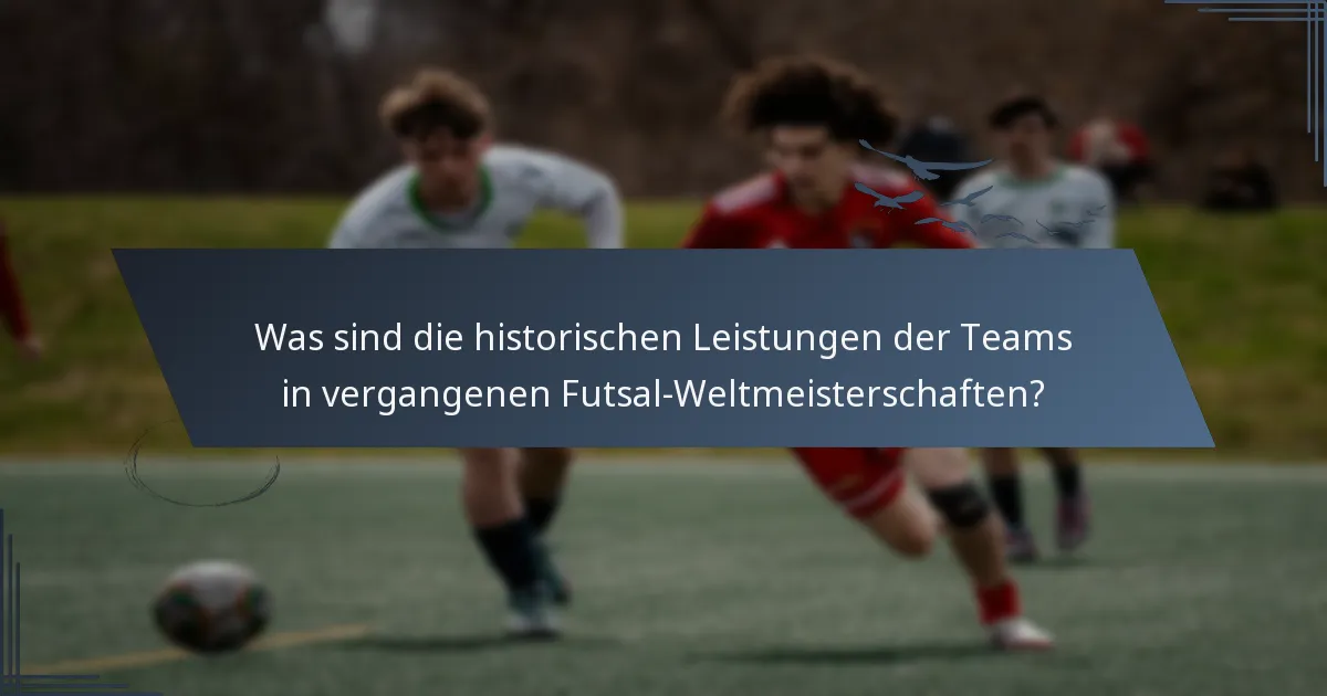 Was sind die historischen Leistungen der Teams in vergangenen Futsal-Weltmeisterschaften?
