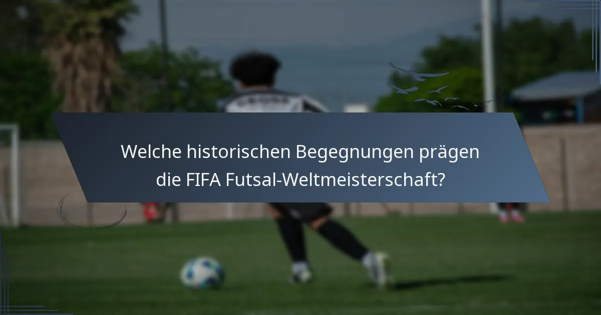 Welche historischen Begegnungen prägen die FIFA Futsal-Weltmeisterschaft?