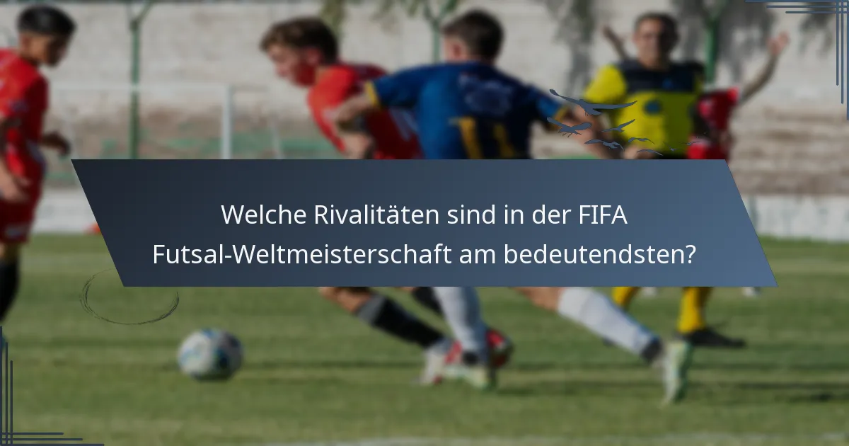 Welche Rivalitäten sind in der FIFA Futsal-Weltmeisterschaft am bedeutendsten?