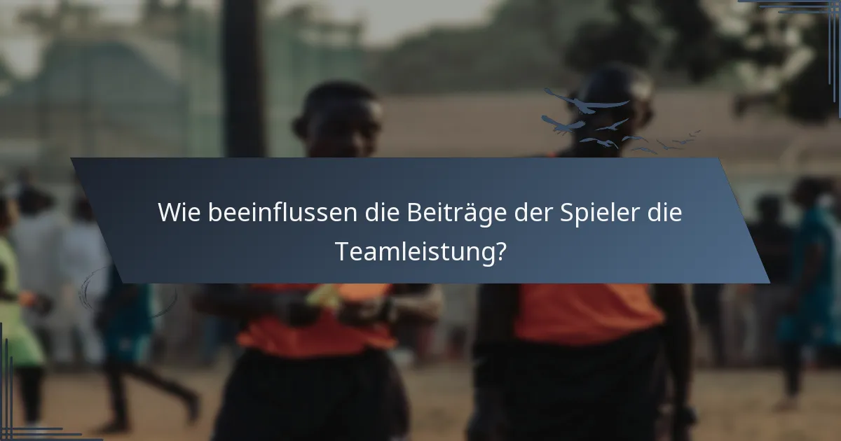 Wie beeinflussen die Beiträge der Spieler die Teamleistung?